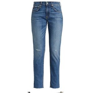 Rag & Bone Sz 27 Dre in Mick W/ Holes Low Rise Slim Boyfriend Jeans